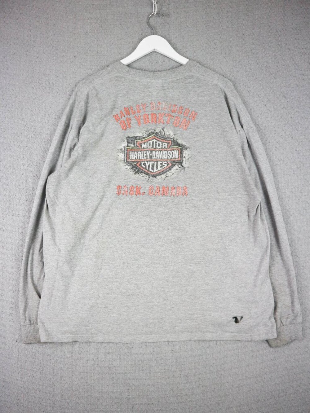 Harley Davidson 2011 Thrashed Grey Longsleeve Mens XXL 2XL Yorkton Canada